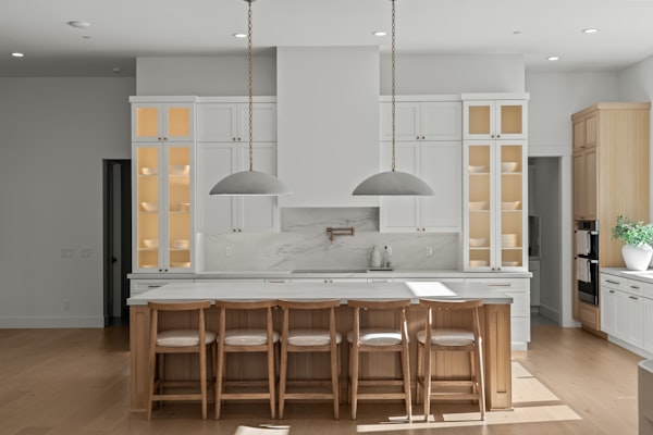 Modern kitchen with island and updated fixtures